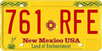 NM license plate 761RFE