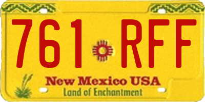 NM license plate 761RFF