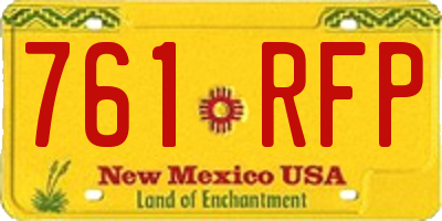 NM license plate 761RFP