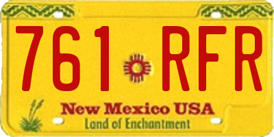 NM license plate 761RFR