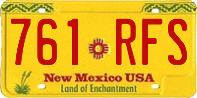 NM license plate 761RFS