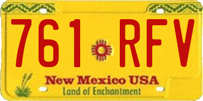 NM license plate 761RFV