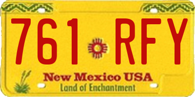 NM license plate 761RFY