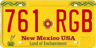 NM license plate 761RGB
