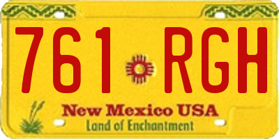 NM license plate 761RGH