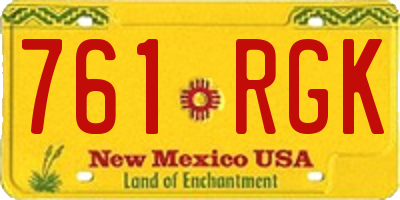 NM license plate 761RGK
