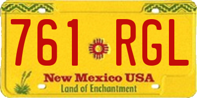 NM license plate 761RGL