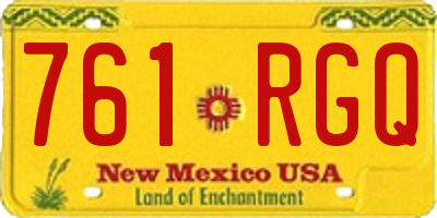 NM license plate 761RGQ