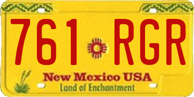 NM license plate 761RGR