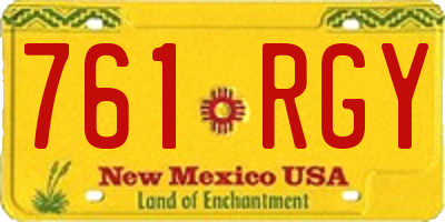 NM license plate 761RGY