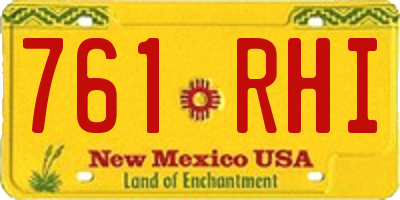 NM license plate 761RHI
