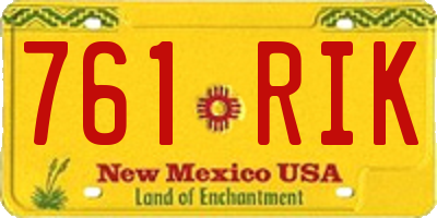 NM license plate 761RIK