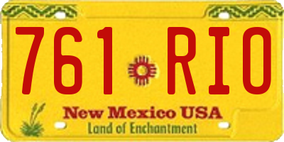NM license plate 761RIO