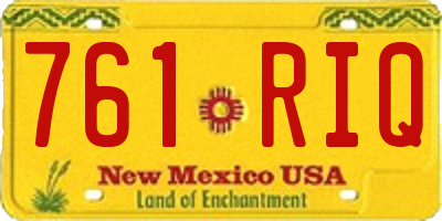 NM license plate 761RIQ