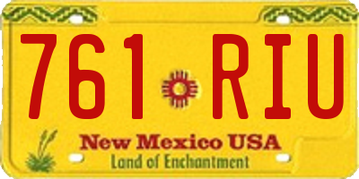 NM license plate 761RIU