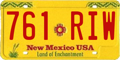 NM license plate 761RIW
