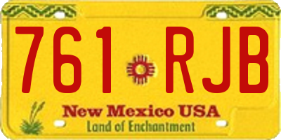 NM license plate 761RJB