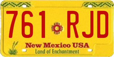 NM license plate 761RJD