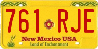 NM license plate 761RJE
