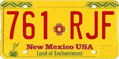 NM license plate 761RJF