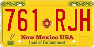 NM license plate 761RJH
