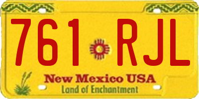 NM license plate 761RJL