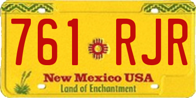 NM license plate 761RJR