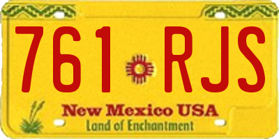 NM license plate 761RJS