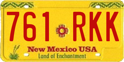 NM license plate 761RKK