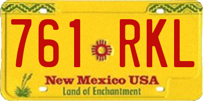 NM license plate 761RKL