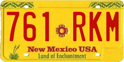 NM license plate 761RKM