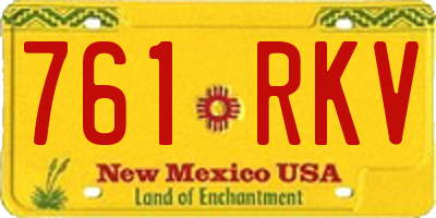 NM license plate 761RKV