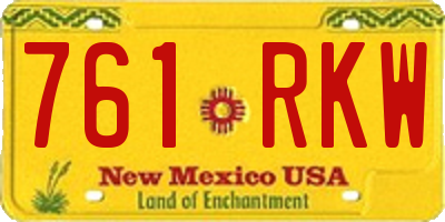 NM license plate 761RKW