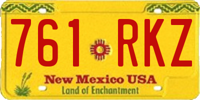 NM license plate 761RKZ