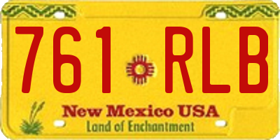 NM license plate 761RLB
