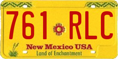 NM license plate 761RLC