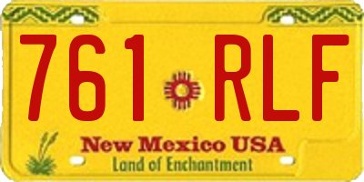 NM license plate 761RLF