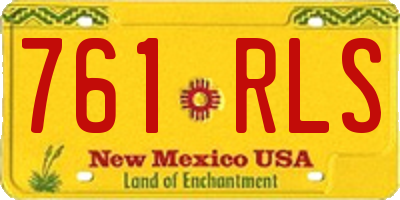 NM license plate 761RLS