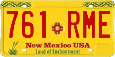 NM license plate 761RME