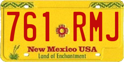 NM license plate 761RMJ