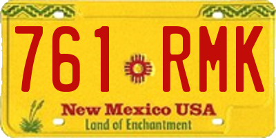 NM license plate 761RMK