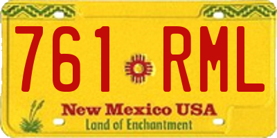 NM license plate 761RML