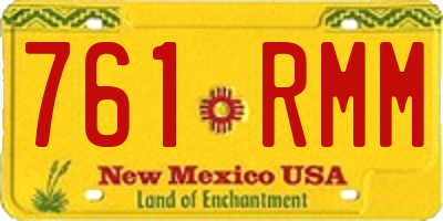 NM license plate 761RMM