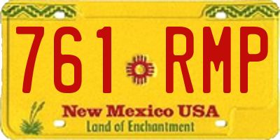 NM license plate 761RMP