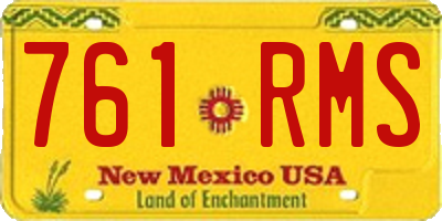 NM license plate 761RMS