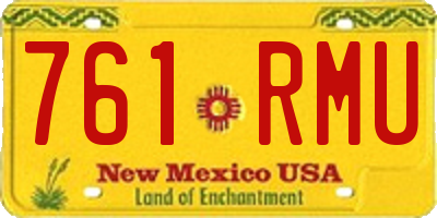 NM license plate 761RMU