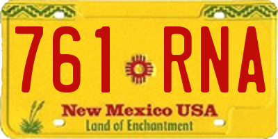 NM license plate 761RNA