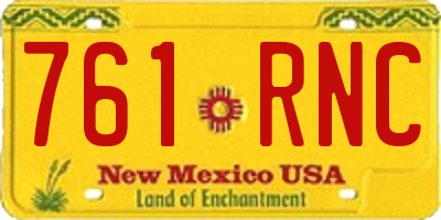 NM license plate 761RNC