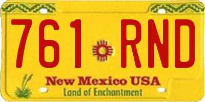 NM license plate 761RND
