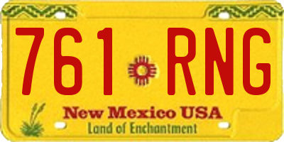 NM license plate 761RNG
